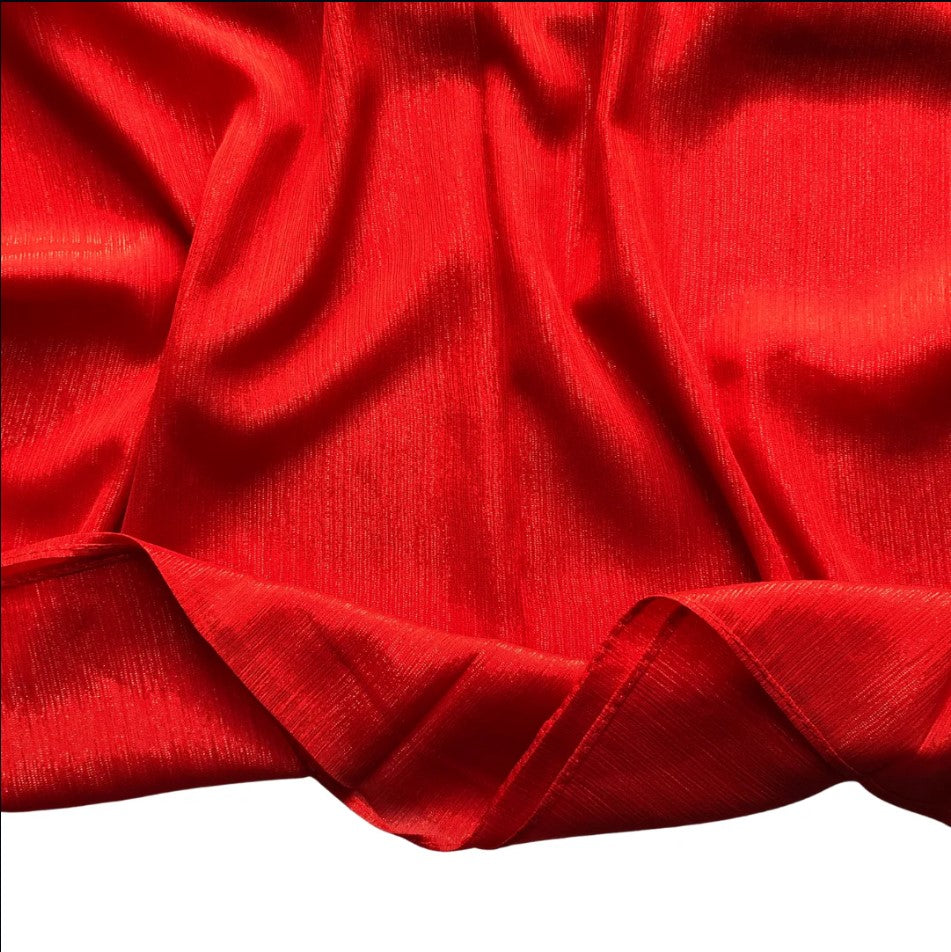 Sparkling Crinkle Shiffon - Bright Red