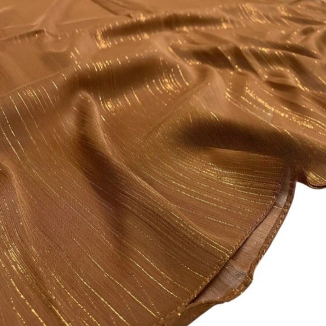 Sparkling Crinkle Chiffon - Brown