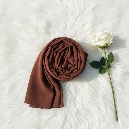 Plain Georgette - Cocoa Brown