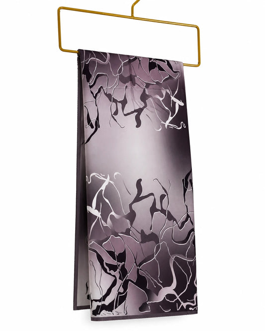 Printed Korean Chiffon Hijabs - Mauve Abstract