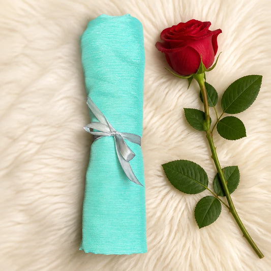 Luxe Shimmer Crinkle Chiffon Hijab - Aqua Bareeze