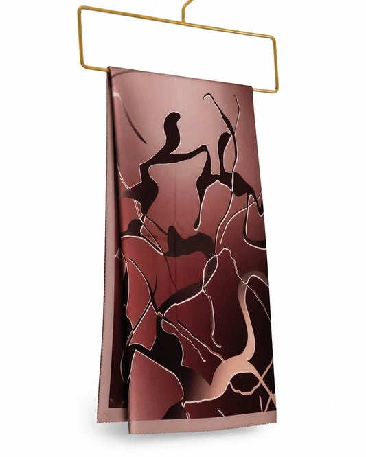 Printed Korean Chiffon Hijabs - Berry Abstract