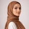 Luxe Shimmer Crinkle Chiffon Hijab - Cocoa Brown