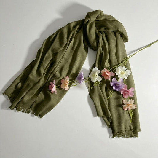Turkish Lawn XL Hijab - Dark Olive