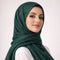 Luxe Shimmer Crinkle Chiffon Hijab - Deep Teal Green
