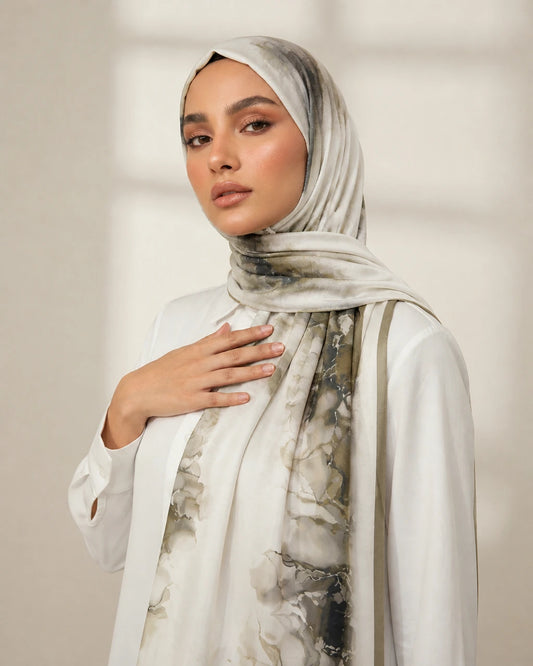 Printed Korean Chiffon Hijabs - Earth Luxe