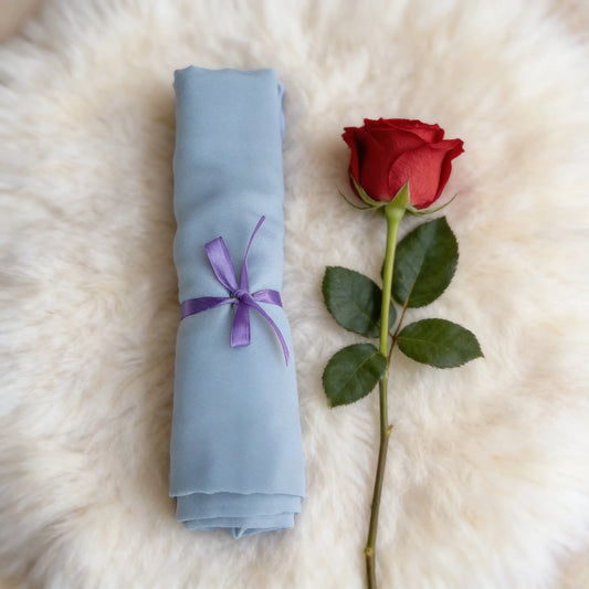 Plain Georgette - Hazy Blue