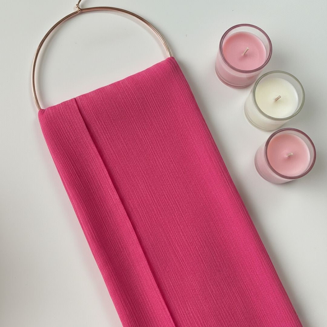 Sparkling Crinkle Chiffon - Hot Pink