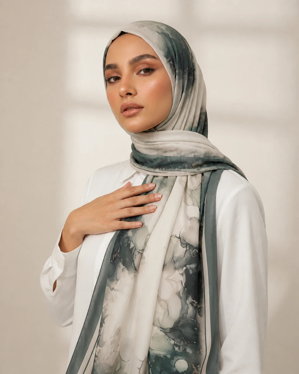 Printed Korean Chiffon Hijabs - Jade Luxe