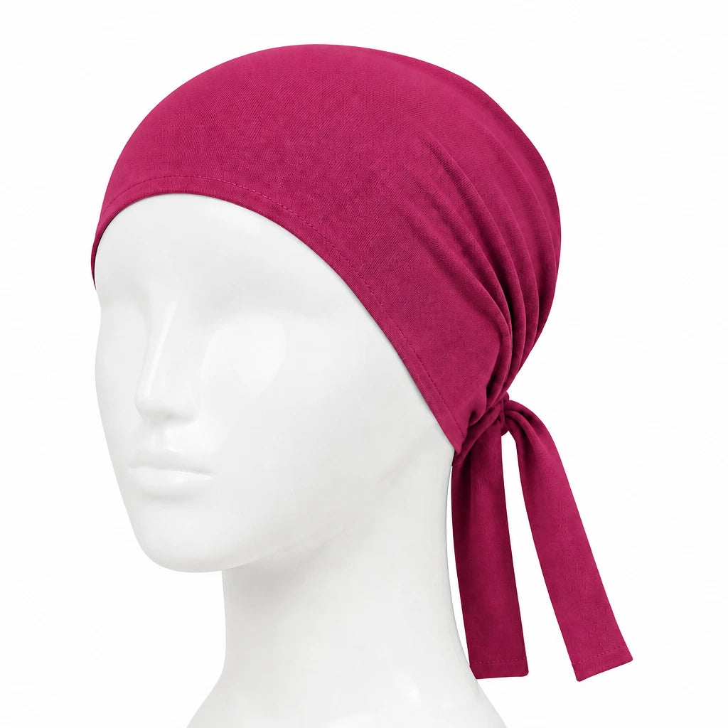 Tie Back Cap - Maroon