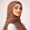 Luxe Shimmer Crinkle Chiffon Hijab - Mocha Brown