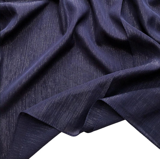 Sparkling Crinkle Shiffon - Navy Blue