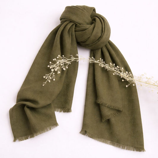 Turkish Lawn XL Hijab  –  Olive Green