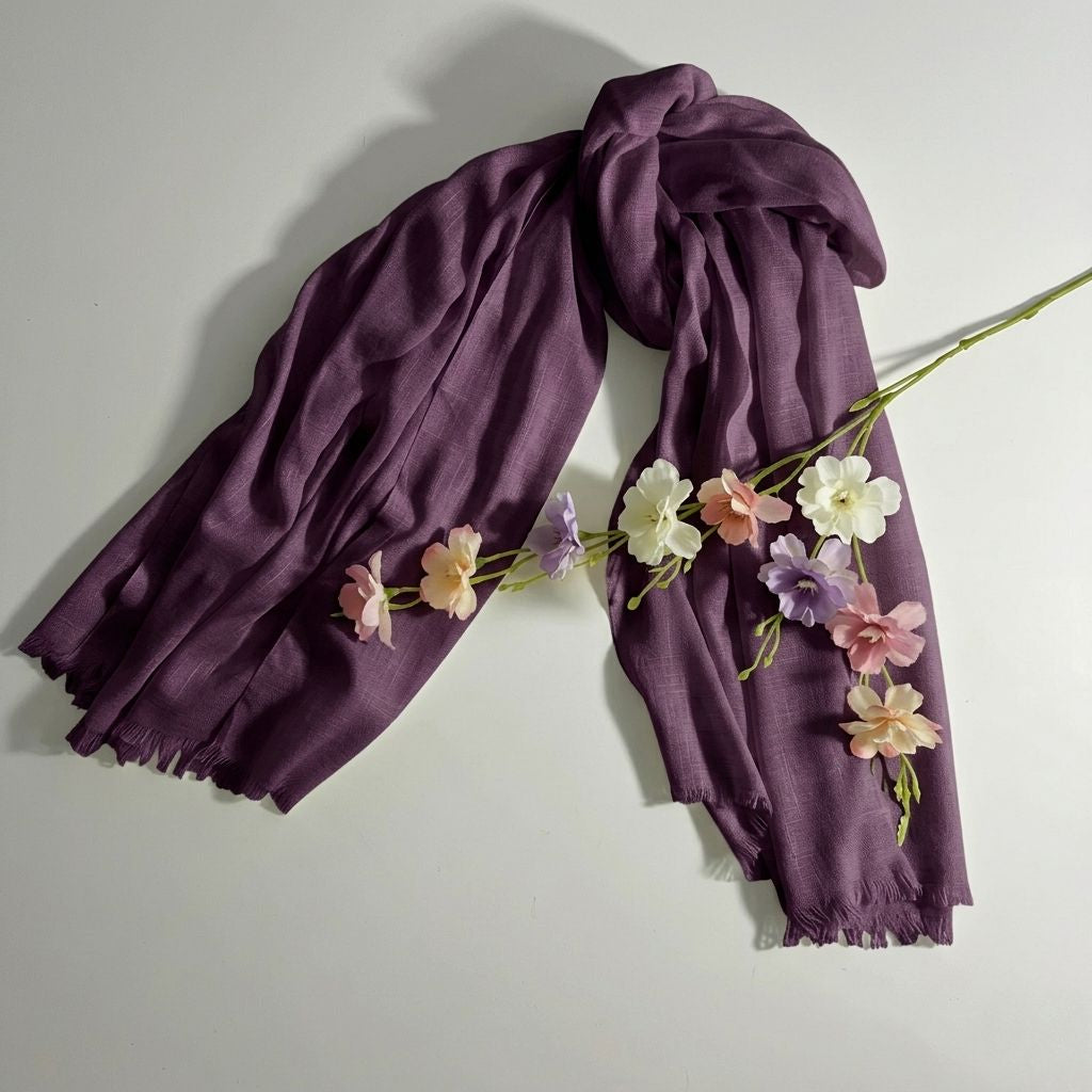 Turkish Lawn XL Hijab - Plum Luxe