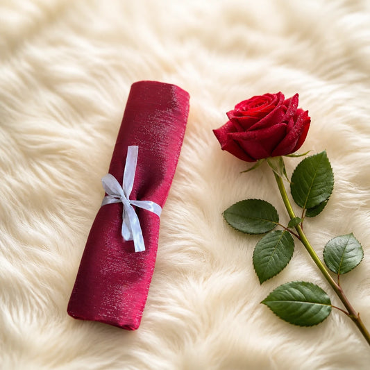 Luxe Shimmer Crinkle Chiffon Hijab - Ruby