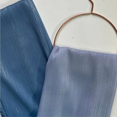 Sparkling Crinkle Chiffon - Slate And Navy Blue