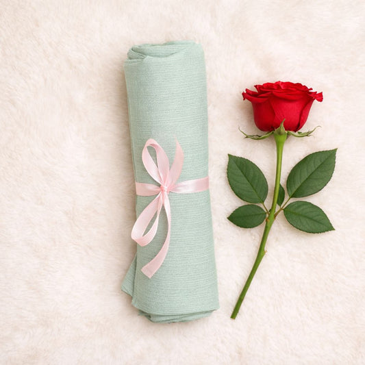 Luxe Shimmer Crinkle Chiffon Hijab - Softmint