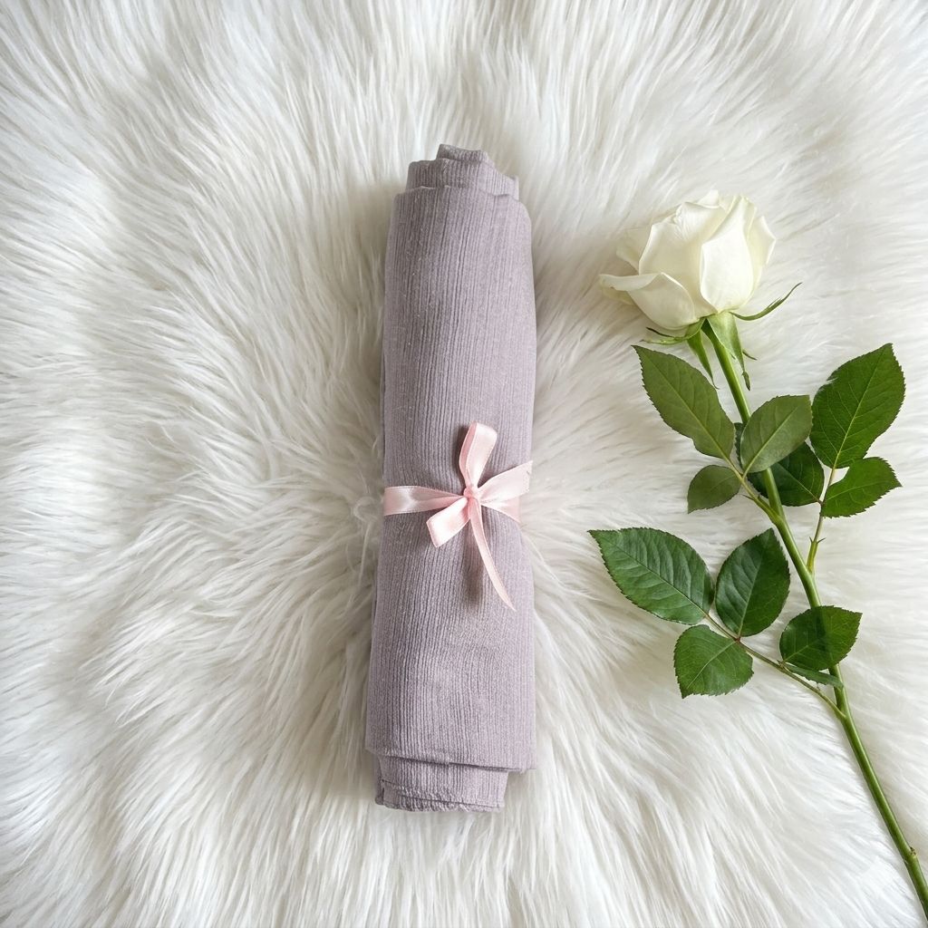 Luxe Shimmer Crinkle Chiffon Hijab - Stone Grey