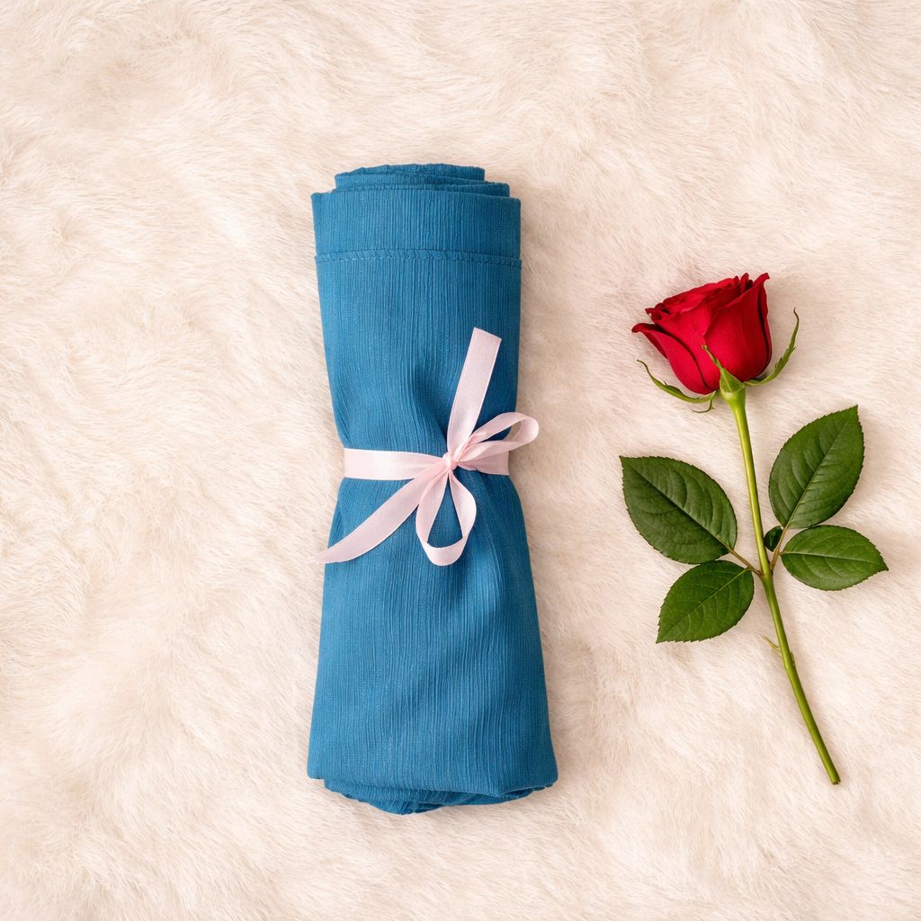 Luxe Shimmer Crinkle Chiffon Hijab - Teal