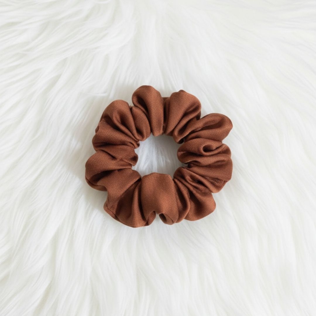 Silk Scrunchies - Dark Brown
