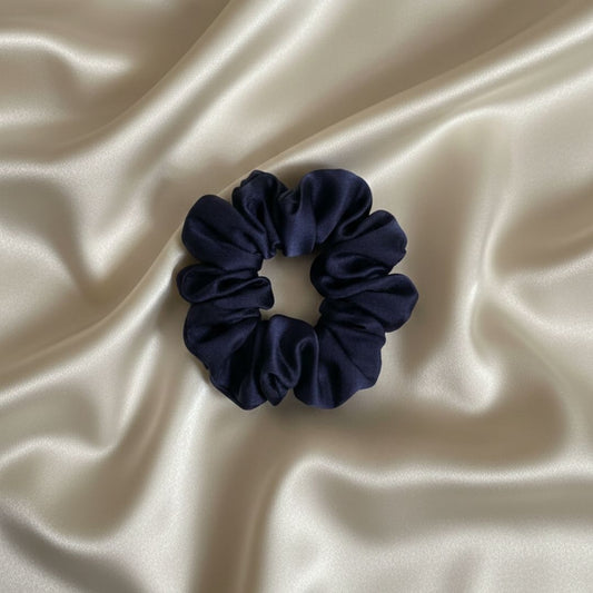 Silk Scrunchies - Navy Blue