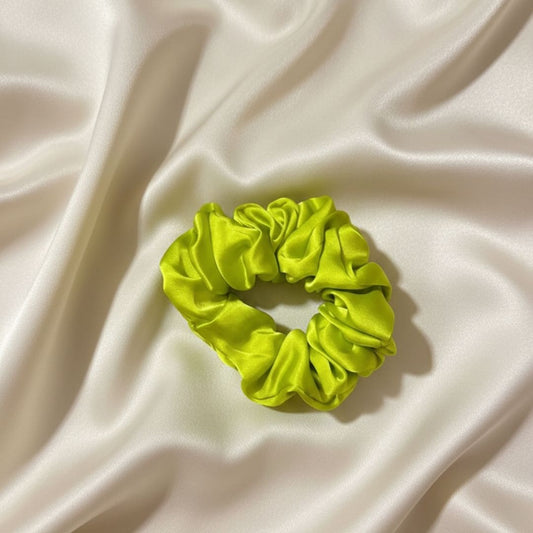 Silk Scrunchies -  Parrot Green