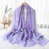 Luxury Printed Silk Scarves - Purple Haze