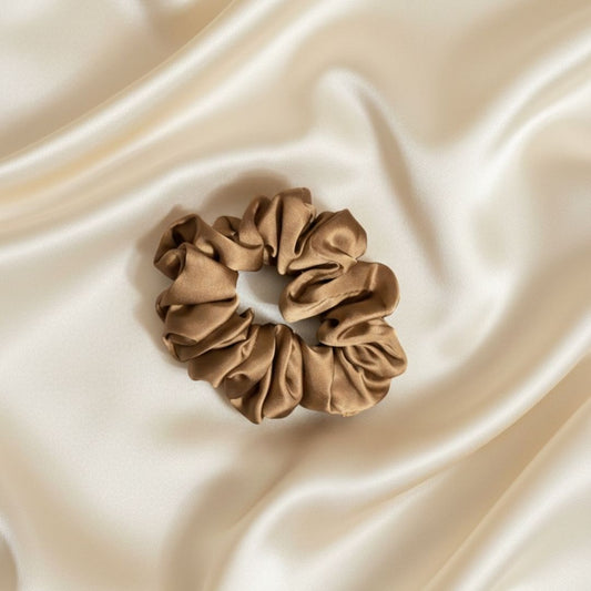 Silk Scrunchies - Light Brown