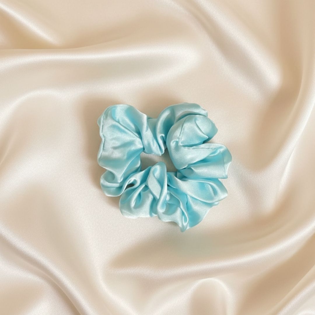 Silk Scrunchies - Blue Satin