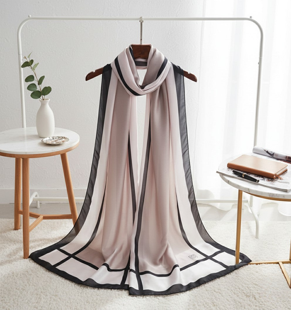 Luxury Printed Silk Scarves - Mushroom