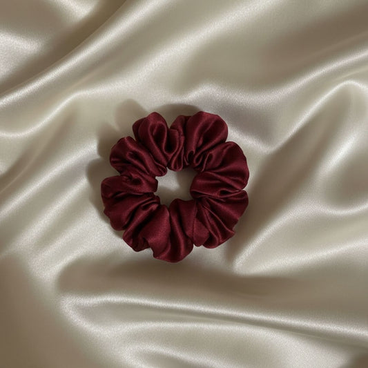 Silk Scrunchies - Maroon