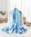 Luxury Printed Silk Scarves - Blue Angel