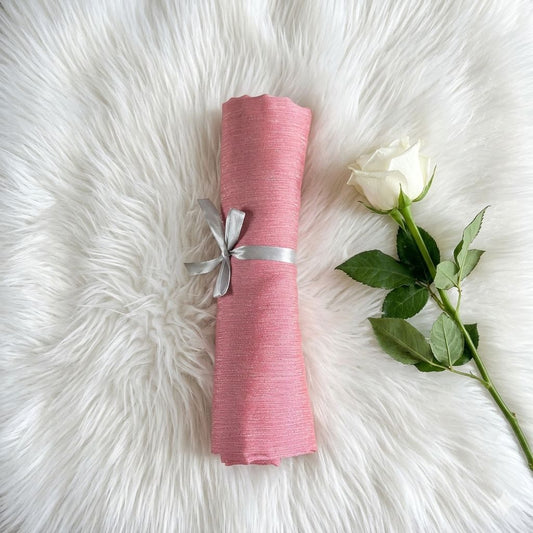 Luxe Shimmer Crinkle Chiffon Hijab - WaterMelon Pink
