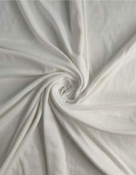 Plain Jersey Hijab - White