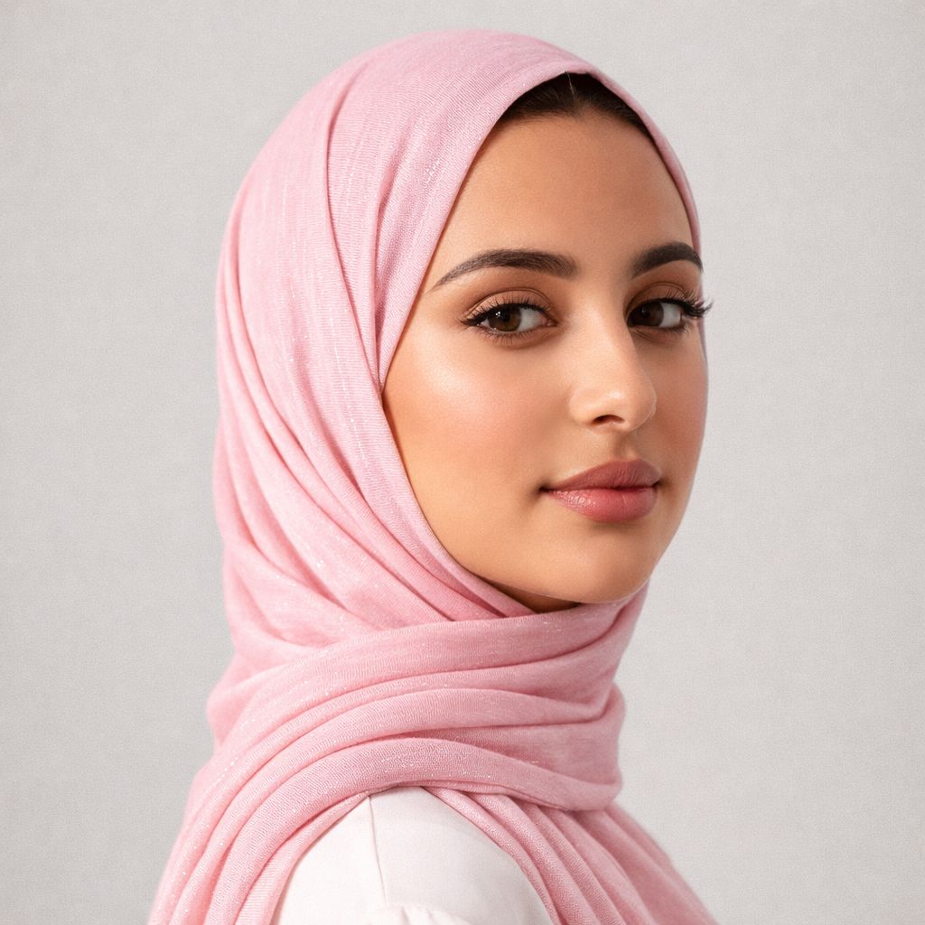 Luxe Shimmer Crinkle Chiffon Hijab -Baby Pink