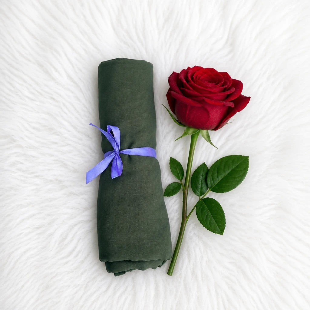 Plain Georgette - Deep Olive