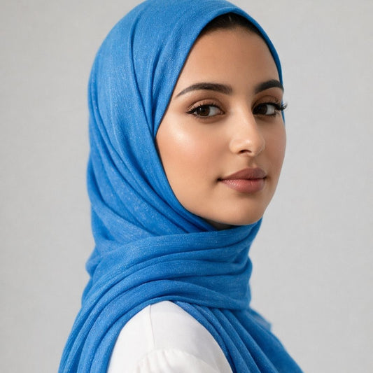 Luxe Shimmer Crinkle Chiffon Hijab - Teal